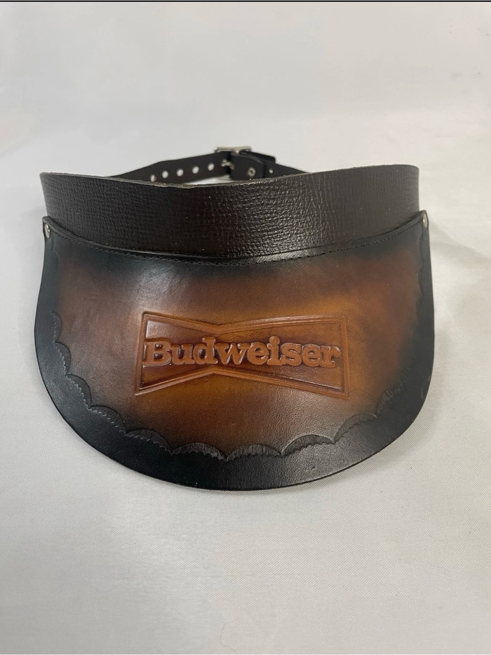 Vintage 1970s  Budweiser Leather Visor Beer Advertising Rare
